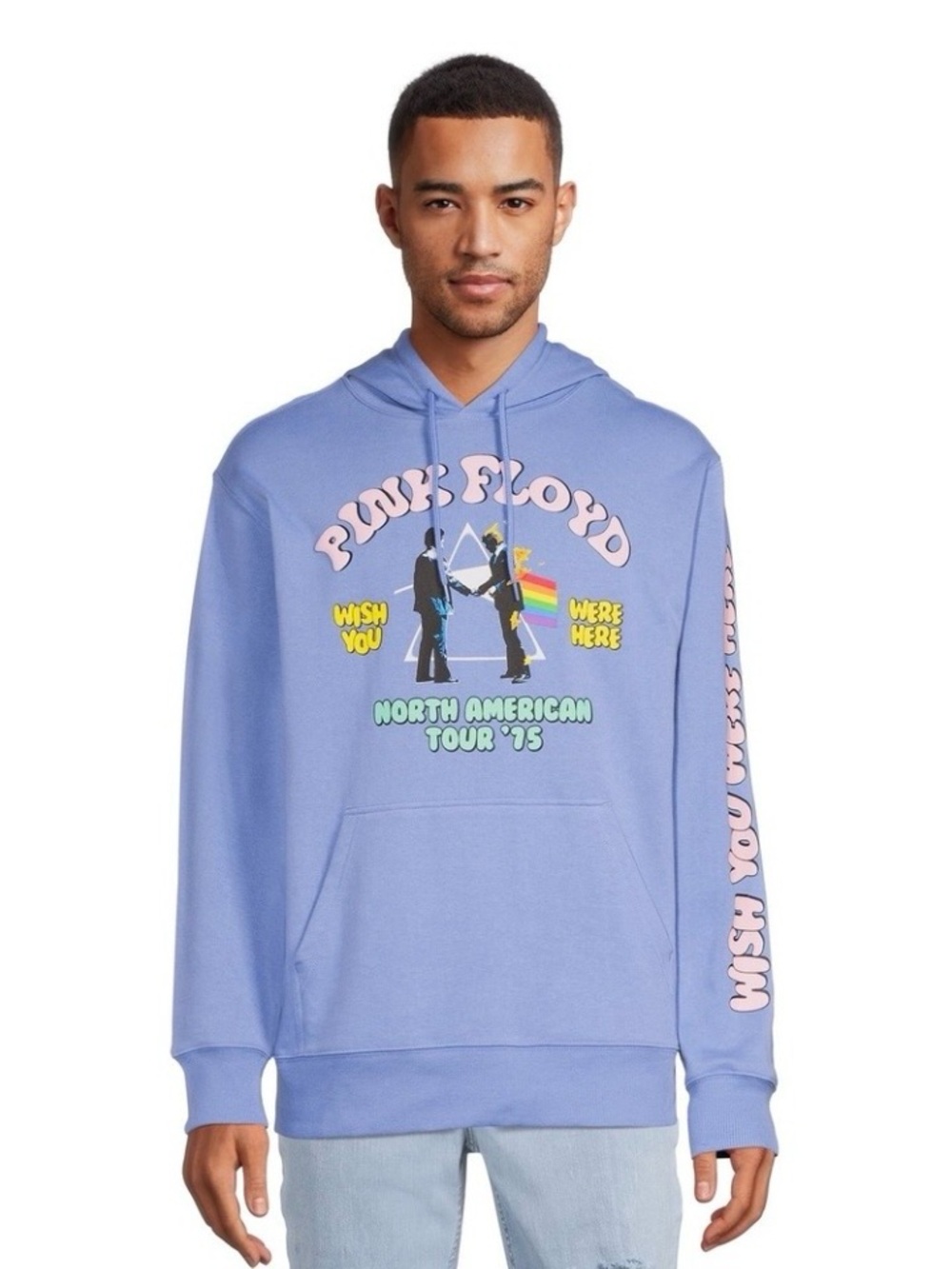 Pink Floyd Men’s Light Blue 'Wish You Were Here' Sweatshirt Hoodie Unisex Large